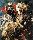 George Canvas Paintings - St George Dragon Rubens